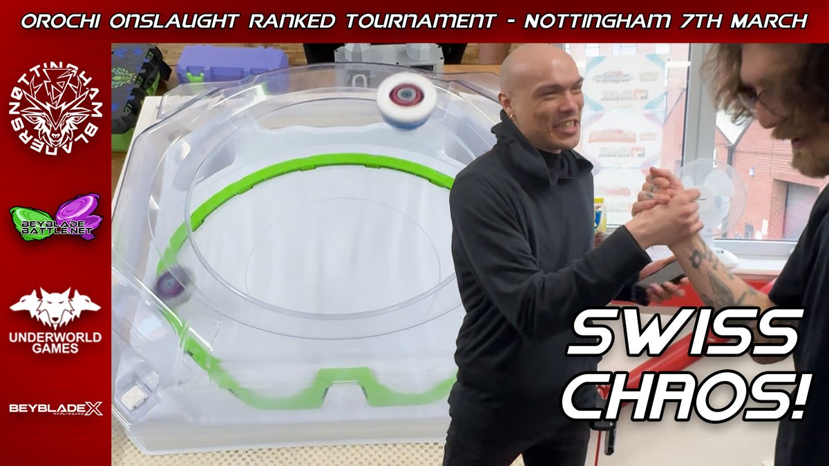 AtmosphereRQL's tweet photo. First tournament of the year here! Excited to share this Swiss stage with you all! :D. Nottingham Beyblade is truly amazing! Vid in the reply! - #BeybladeX #ベイブレードX #BBX https://t.co/UaqwjZhr7S