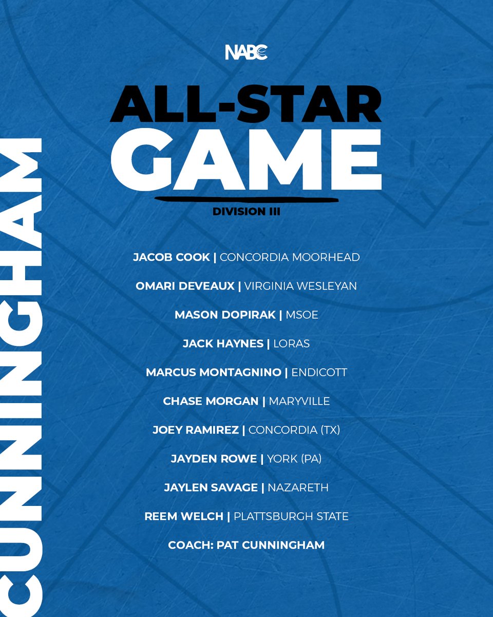 NABC1927's tweet photo. These big-time talents will take the court today in the NABC Division III All-Star Game!

The 🏀 tips at 2:30 ET from Fort Wayne!

Watch live ➡️ https://t.co/hgCnBVA8tr https://t.co/DtR8PCvl01