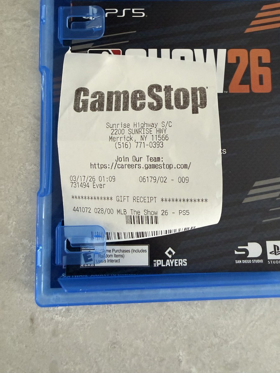 btizzell's tweet photo. @GameStopHelp @GameStop still no response.

Sealed MLB The Show 26 arrived with chipped disc (loose in case). Not risking my PS5.

Stores couldn’t help. Emailed CEO Ryan Cohen.

Pro member 10+ yrs.

@bbb_us @Trustpilot  
#GameStopComplaint #BadCustomerService #NoResponse https://t.co/rCMkjKFpSv