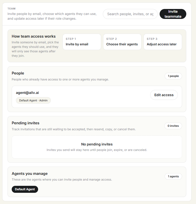 allv_ai's tweet photo. allv isn’t just for solo work anymore.

You can now invite teammates by email, choose which agents they can use, and keep access simple with clear roles.

Bring your team into one AI workspace for inbox, workflows, reports, approvals, and follow-up. https://t.co/XMm8orKWSh
