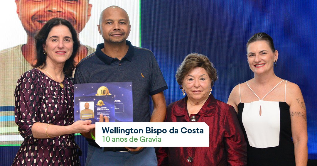 Com responsabilidade e compromisso, Wellington construiu uma trajetória sólida ao longo de seus 10 anos na Gravia. Sua caminhada é marcada por propósito, gratidão e orgulho de fazer parte de um time que cresce junto e constrói, todos os dias, um ambiente mais seguro e forte.