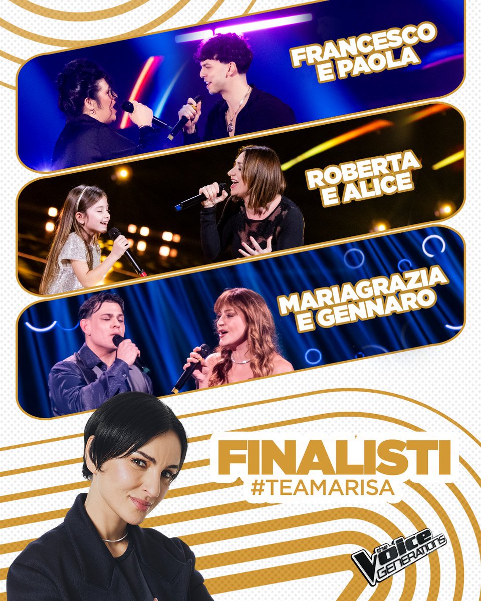 THEVOICE_ITALY's tweet image. Il #TeamArisa è qui

🫂PAOLA e FRANCESCO: per lui è una seconda mamma, le sue ninna nanne erano speciali;

💐ROBERTA e ALICE: mamma e figlia, Alice è la più piccola del programma;

❤️‍🔥MARIAGRAZIA e GENNARO: 16 anni di differenza, ma l'amore non ha età

#TheVoiceGenerations