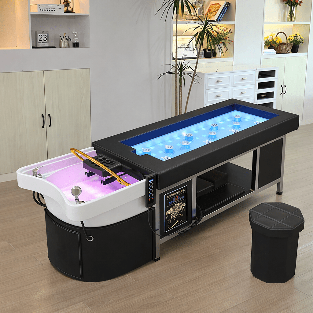 ShSalons's tweet photo. Experience the unmatched luxury of the 611-2 Head Spa Bed. This professional plumbed unit offers magnetic hot stone therapy, moxibustion, and a recycling wash system—all in one! Upgrade your salon with SSW's finest! | #HairSpa #SalonEquipment #Moxibustion #HotStoneTherapy https://t.co/ou93Gyz2Fe