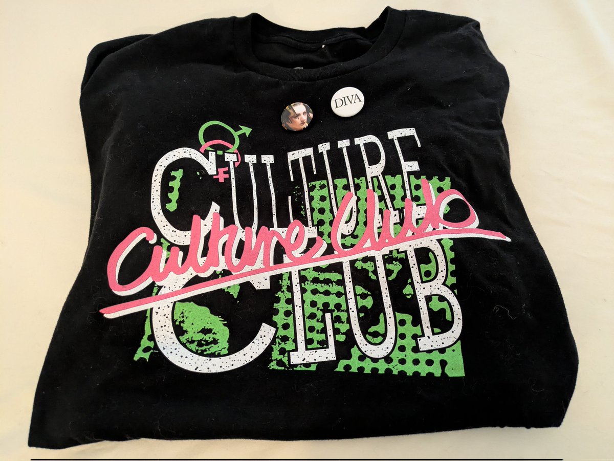 My VIP merch arrived today, #ClubKarma VIP bundle. It goes well with my T-shirt and buttons I bought from the show. #BoyGeorge #CultureClub #2026CultureClubTour