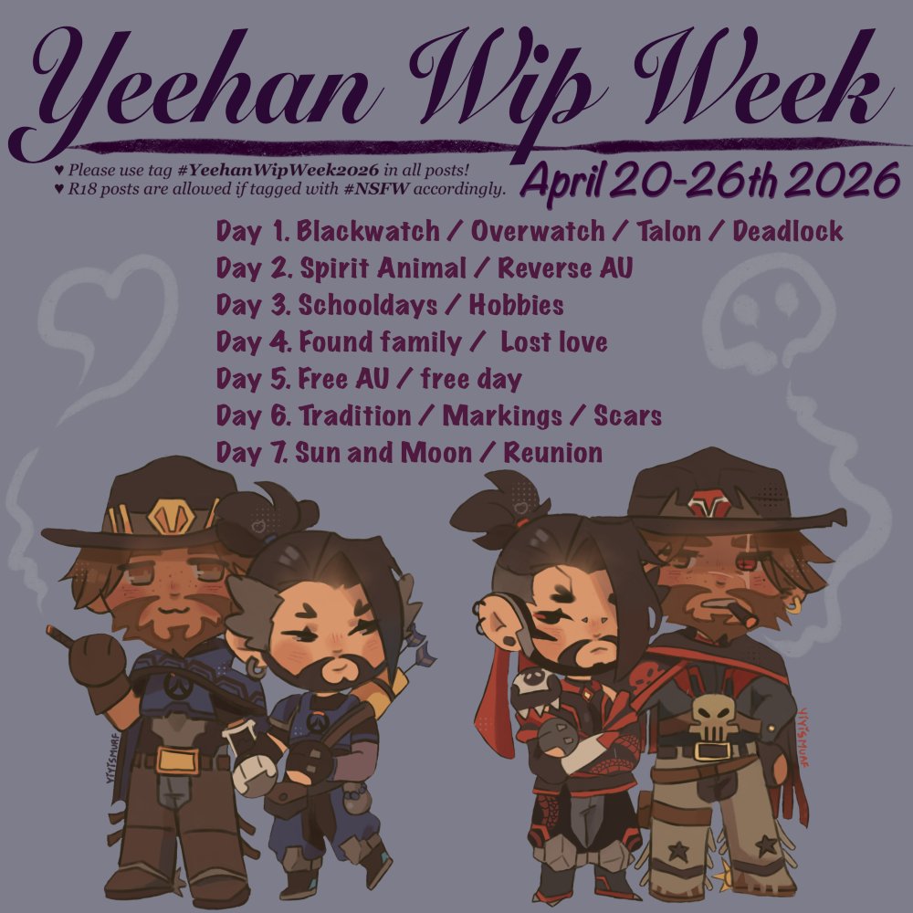 hunahuna_un's tweet photo. So excited to announce #YeehanWipWeek2026 for April! 🤠🏹
Time to tackle some wips - or use the prompts as usual!
All pieces are very welcome! 🥰💕

Mixed bag of old and new, happy for more overwatch lore this year! 😍 10 more years!
Live, love, #yeehan 💞

More info below! ⬇️ https://t.co/yeiLg0KsR9