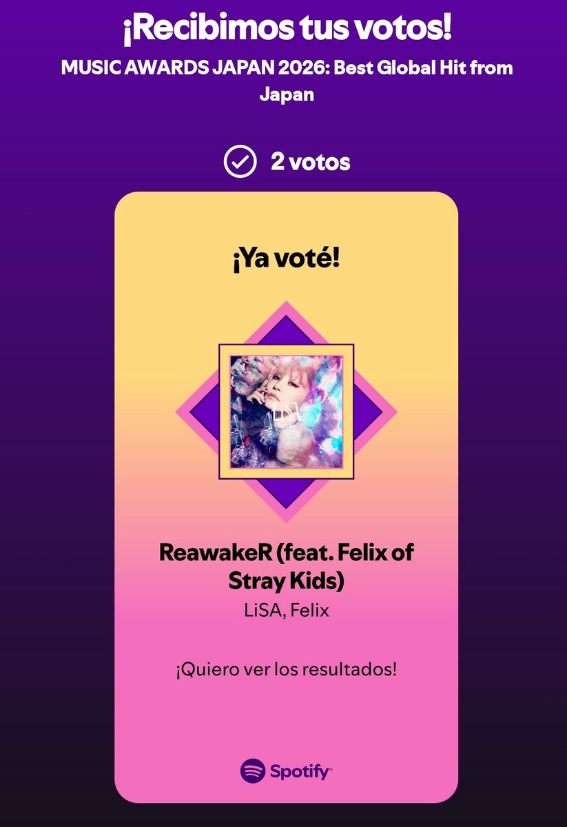 nin1sta's tweet photo. ⚠️ STAY

ReawakeR ha sido nominada a “Best Global Hit in Japan" en los 2026 Music Awards Japan. 

Solo deben ingresar al link de abajo y votar por la canción, ES MUY FACIL así que espero se muevan por él.

Termina el 8/04, VOTEN ‼️ https://t.co/GplLMLf212