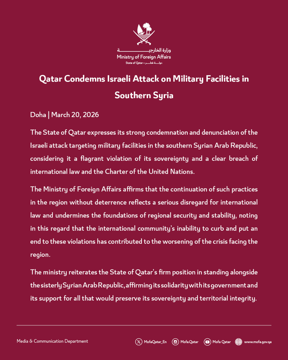 Ministry of Foreign Affairs - Qatar tweet media