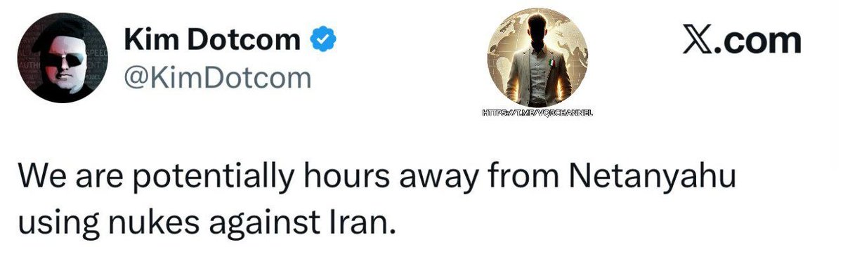 LadyAfro17's tweet photo. 20 marzo 2026, Israele - Iran 

"POTREMMO ESSERE A POCHE ORE DAL MOMENTO IN CUI NETANYAHU RICORRERÀ ALLE ARMI NUCLEARI CONTRO L'IRAN"‼️

KIM DOTCOM

#20marzo #21marzo #Israel
#Netanyahu #EurasiaNews
#Mediorienrte #Iran #IranWar
#KimDotcom 

https://t.co/1ugGqud0fC https://t.co/cFqushLied