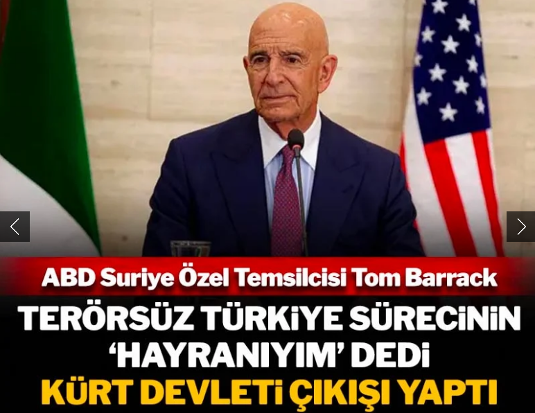 ABD Suriye Özel Temsilcisi Tom Barrack, Terörsüz Türkiye sürecinin 'hayranıyım' dedi, Kürt devleti çıkışı yaptı 
sozcu.com.tr/abd-suriye-oze… #gazetesozcu <a href="/gazetesozcu/">Sözcü</a> aracılığıyla