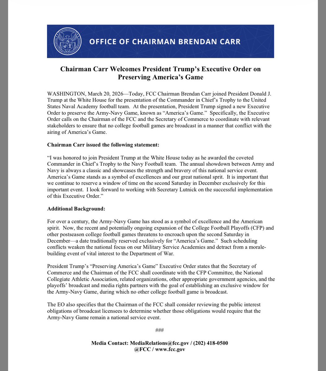 Brendan Carr tweet media