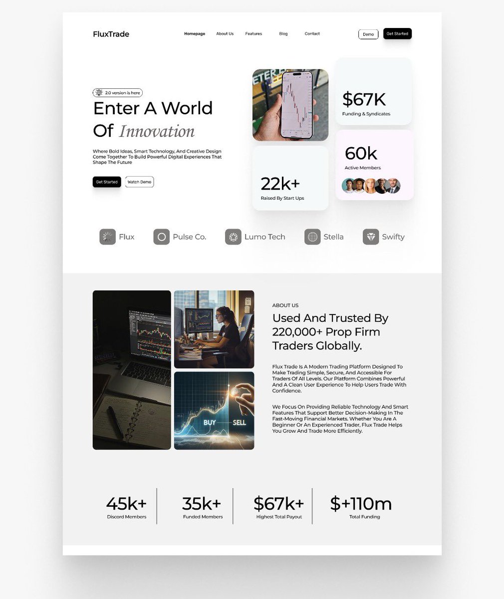 Geowrld1's tweet photo. A landing page I designed 
Thoughts?

#webdesign #figma https://t.co/Ma3n7upAad