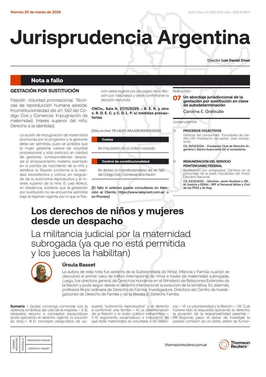 LaLeyRedaccion's tweet photo. 📚𝐉𝐮𝐫𝐢𝐬𝐩𝐫𝐮𝐝𝐞𝐧𝐜𝐢𝐚 𝐀𝐫𝐠𝐞𝐧𝐭𝐢𝐧𝐚 

En esta edición contamos con la colaboración de Úrsula Basset https://t.co/3jnmermG7J