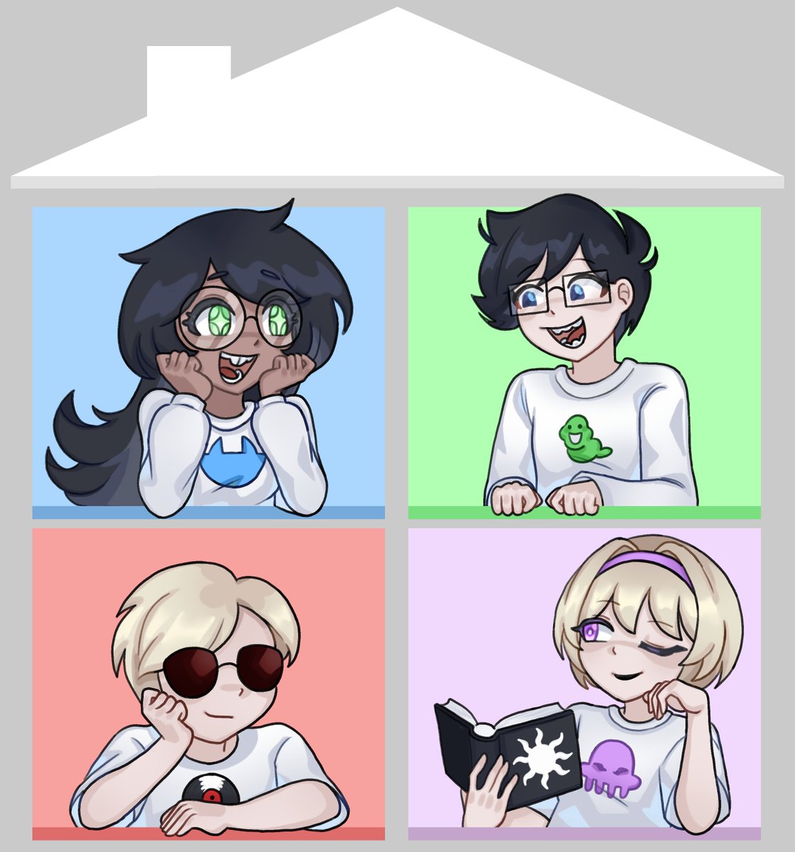 Beta kids 💚💙❤️🩷 #homestuck #homestuckfanart #jadeharley #johnegbert #davestrider #roselalonde