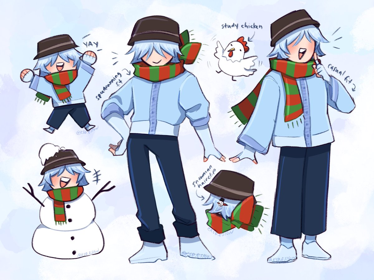 figuring out how to draw him ⛄️
