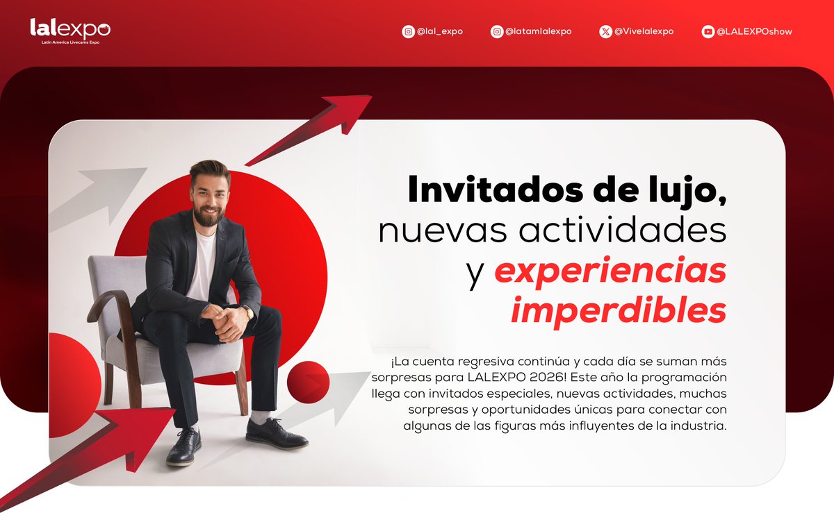 Blog_JuanBustos's tweet photo. ¡La cuenta regresiva sigue para #LALEXPO 2026, con invitados y nuevas sorpresas🤯! 

Más información en👇
 https://t.co/OEzABS7Woq https://t.co/KGIFPXMFlZ