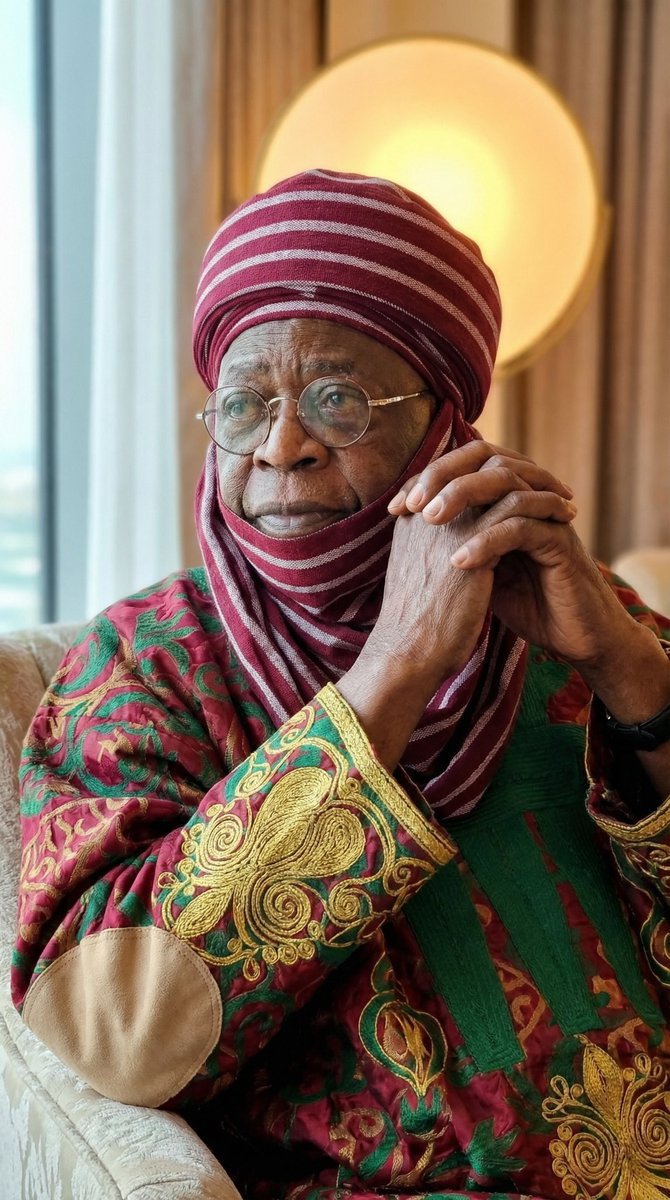 Picture of the President in Northern Nigeria Royal Attire, created entirely by me. 

I named it : Sarkin Ahmad Asiwaju 

Realistic AI or nothing 📸

#EidMubaraka #عيد_الفطر_١٤٤٧ه
