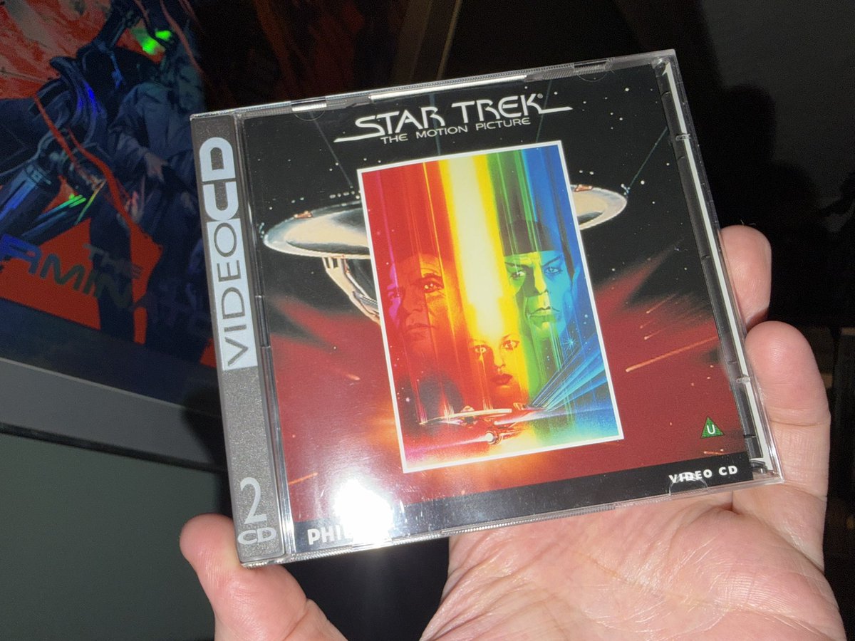 the4kCollectivE's tweet photo. Whilst talking about Star Trek. I have this lovely Philips CDi VideoCD release of Star Trek The Motion Picture. Again, beautiful artwork.
#TheMotionPicture #StarTrek @RMBee @StarTrek @STVTFFREDUX @StarTrekVisComp @StarTrekMovie #laserdisc @ParamountPics @WilliamShatner #CDi #PhilipsCDi