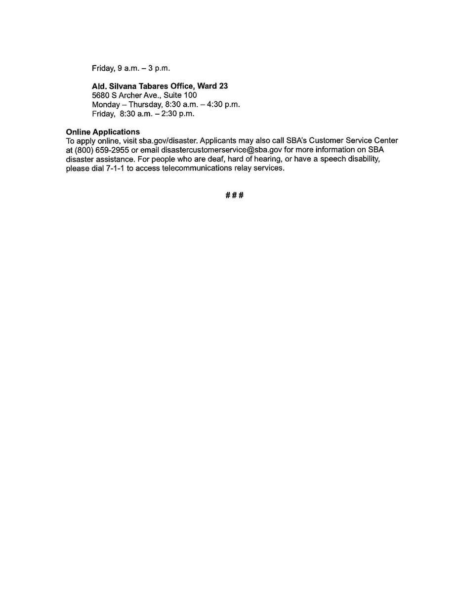 Residents &amp; Businesses Impacted by the Severe Storms and Flooding in August 2025