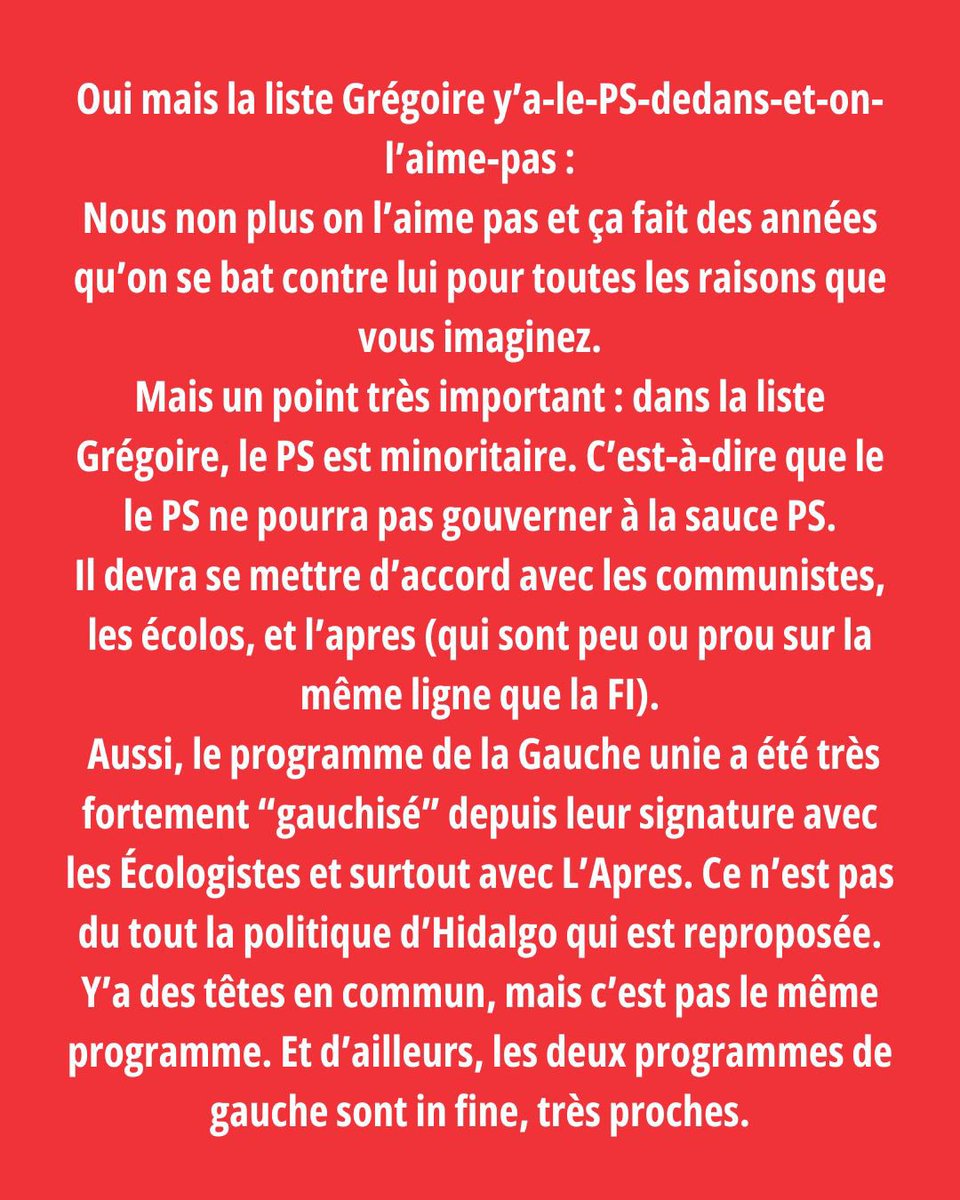 NFP_Menil's tweet photo. Pourquoi notre collectif de gauche radicale pense qu’il faut voter Grégoire ce dimanche pour Paris. 

1/2 https://t.co/y67WJfCXOw