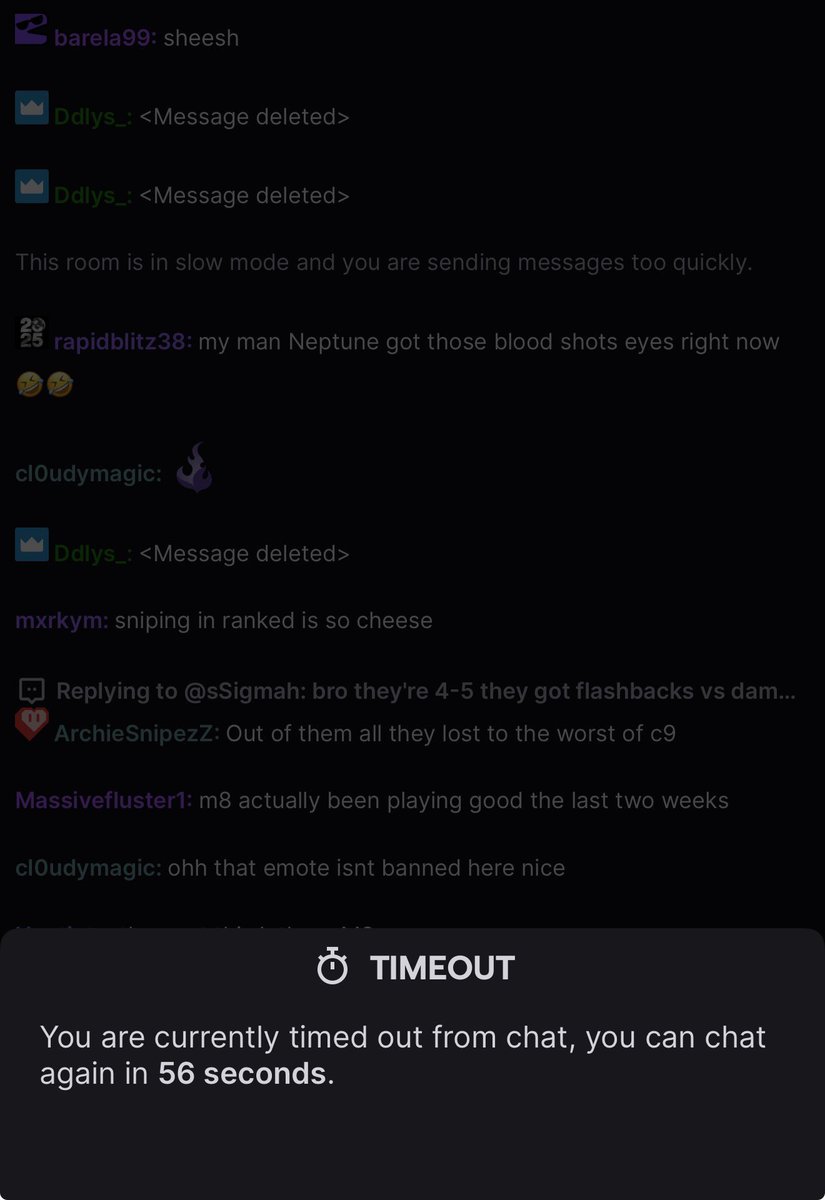 Ddlys_'s tweet photo. @GGBreakingPoint @FaZe_Vegas Soft ass mods in the CDL twitch chat https://t.co/3ey6vyhJ52