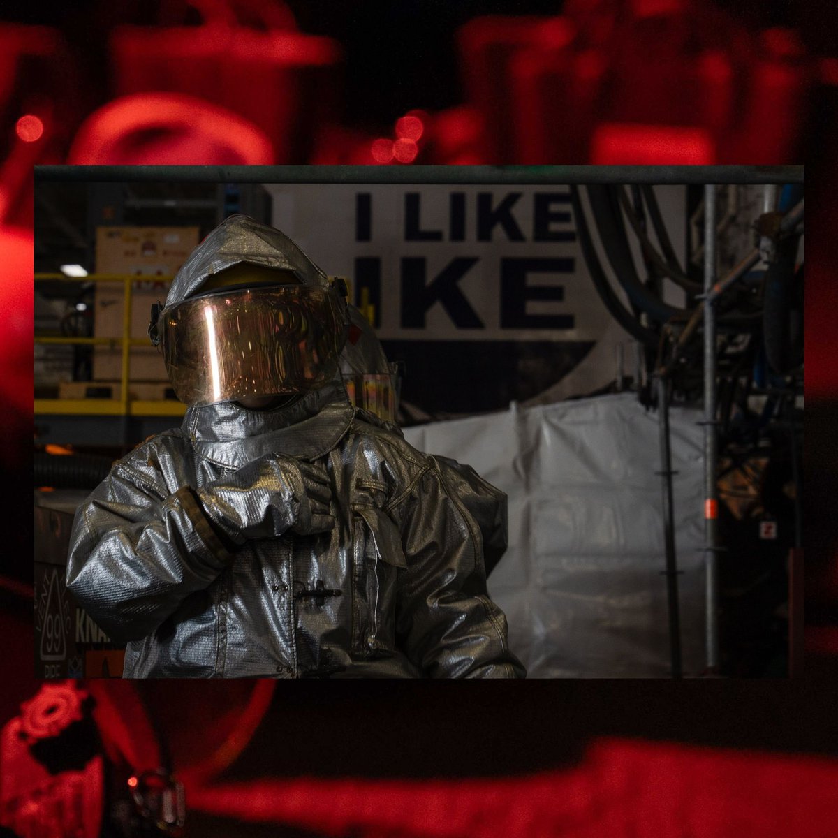 TheCVN69's tweet image. Big Damage Control Energy every day!

#MightyIKE is staying prepared, motivated, and vigilant with frequent General Quarters drills as we get closer to our shipyard finish line!

As BIG XO, Capt. Faraco says, “We are our own 9-1-1 while at sea!” 🚨 🚑 

#GreaterEachDay