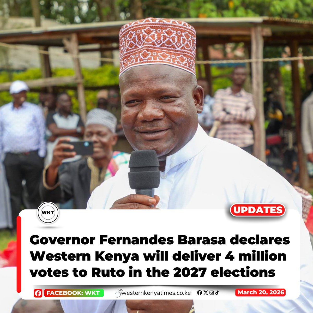 Kakamega Governor expresses confidence in massive support for Ruto’s re-election by the Mulembe community