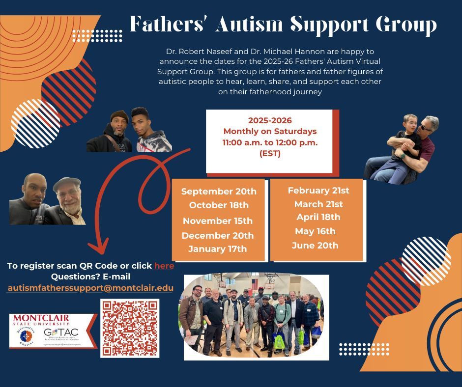AutismHC's tweet photo. The Father's Autism Support Group meets again tomorrow, Saturday, March 21st, at 11 am (EST). 💙 A space for dads to connect, share, and support each other through the journey. Please email autismfatherssupport@montclair.edu for the meeting link. https://t.co/qvPegx8HJM