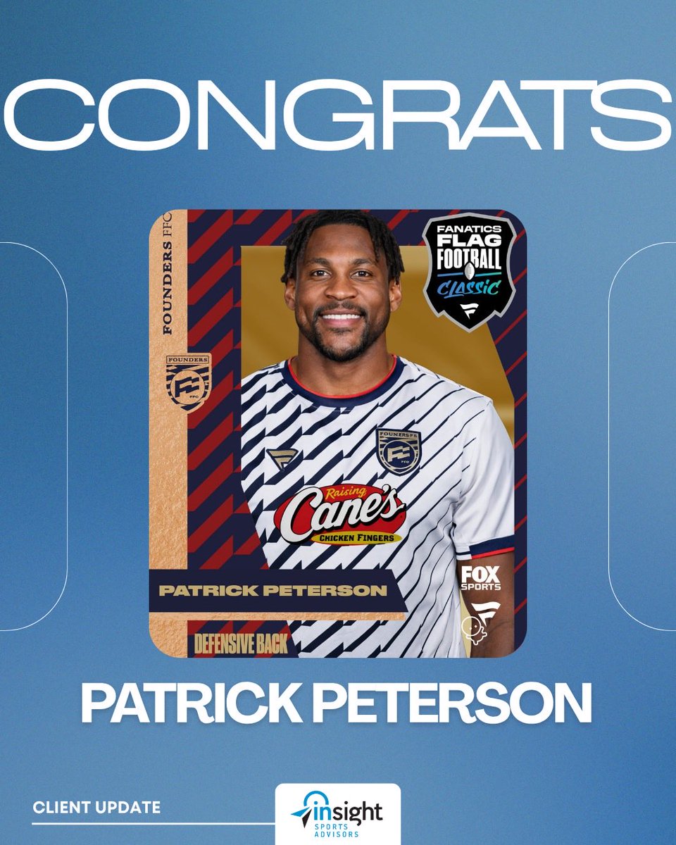 Pads or flags… you already know 🏈🔒🔥

Congrats to our guy Patrick Peterson <a href="/P2/">Patrick Peterson /P2</a> on joining Team Founders for the inaugural Fanatics Flag Football Classic alongside team captains Tom Brady &amp; Jalen Hurts