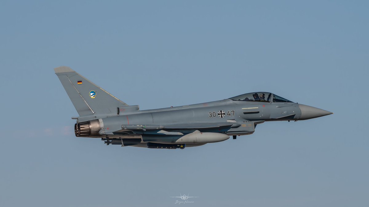 BryanNimmo's tweet photo. 19-03-26 Exercise COBRA WARRIOR 26 at RAF Waddington German Eurofighter in action during the first week https://t.co/wr9pDhdMFd