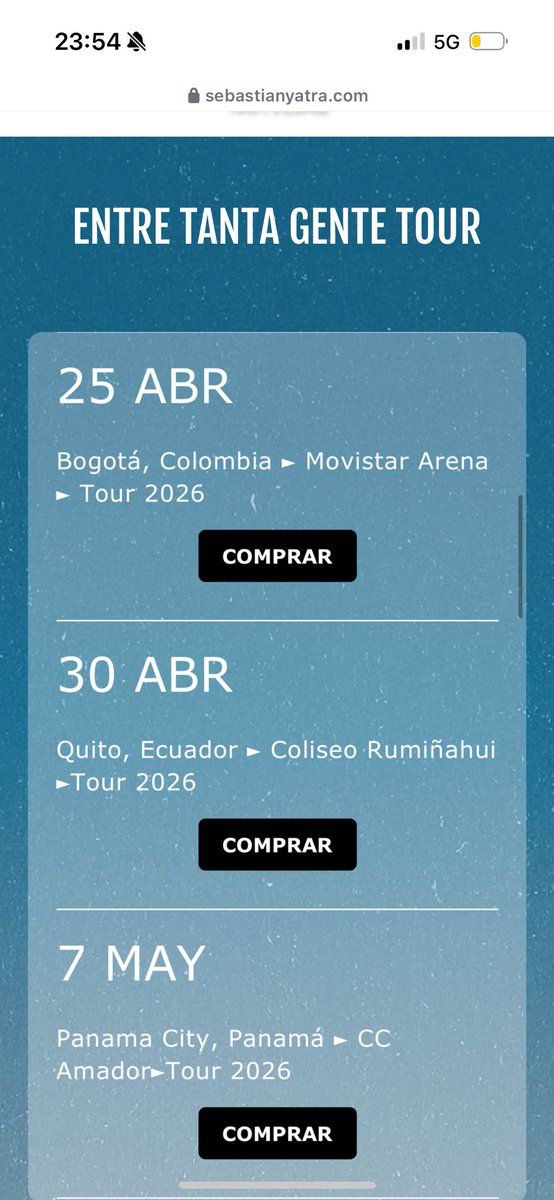 Alguien sabe por que no sale el concierto de Medellin????🙄🙄🙄🙃🙃🙃 <a href="/SebastianYatra/">Sebastian Yatra</a>