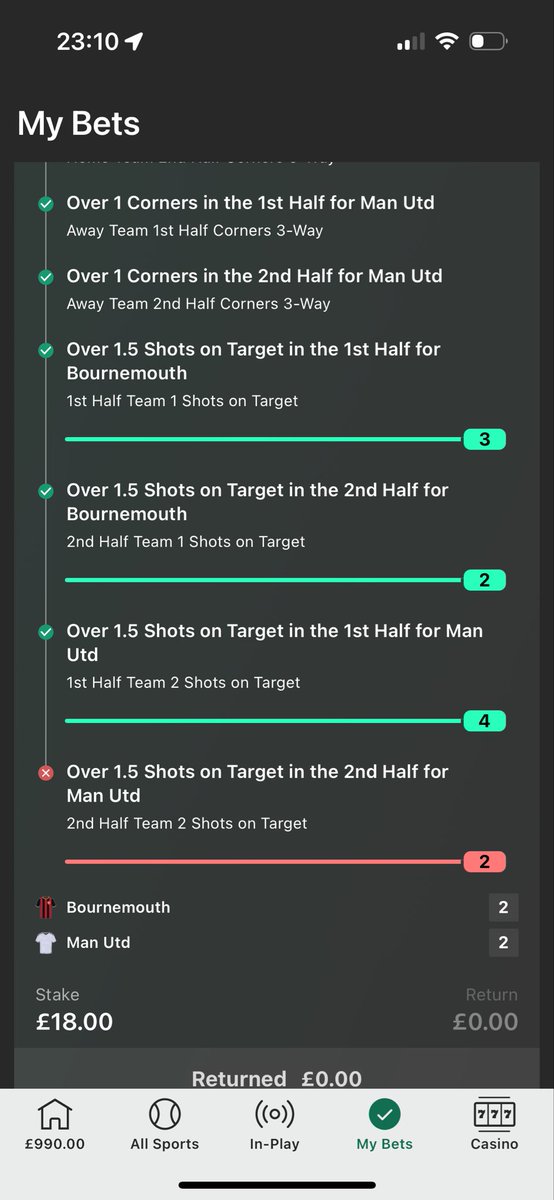 paulturner87's tweet photo. @Talk_To_Will @BeebeeSeb @bet365help @bet365 Still showing as two shots on target on settled bet https://t.co/aTAF1He6CN