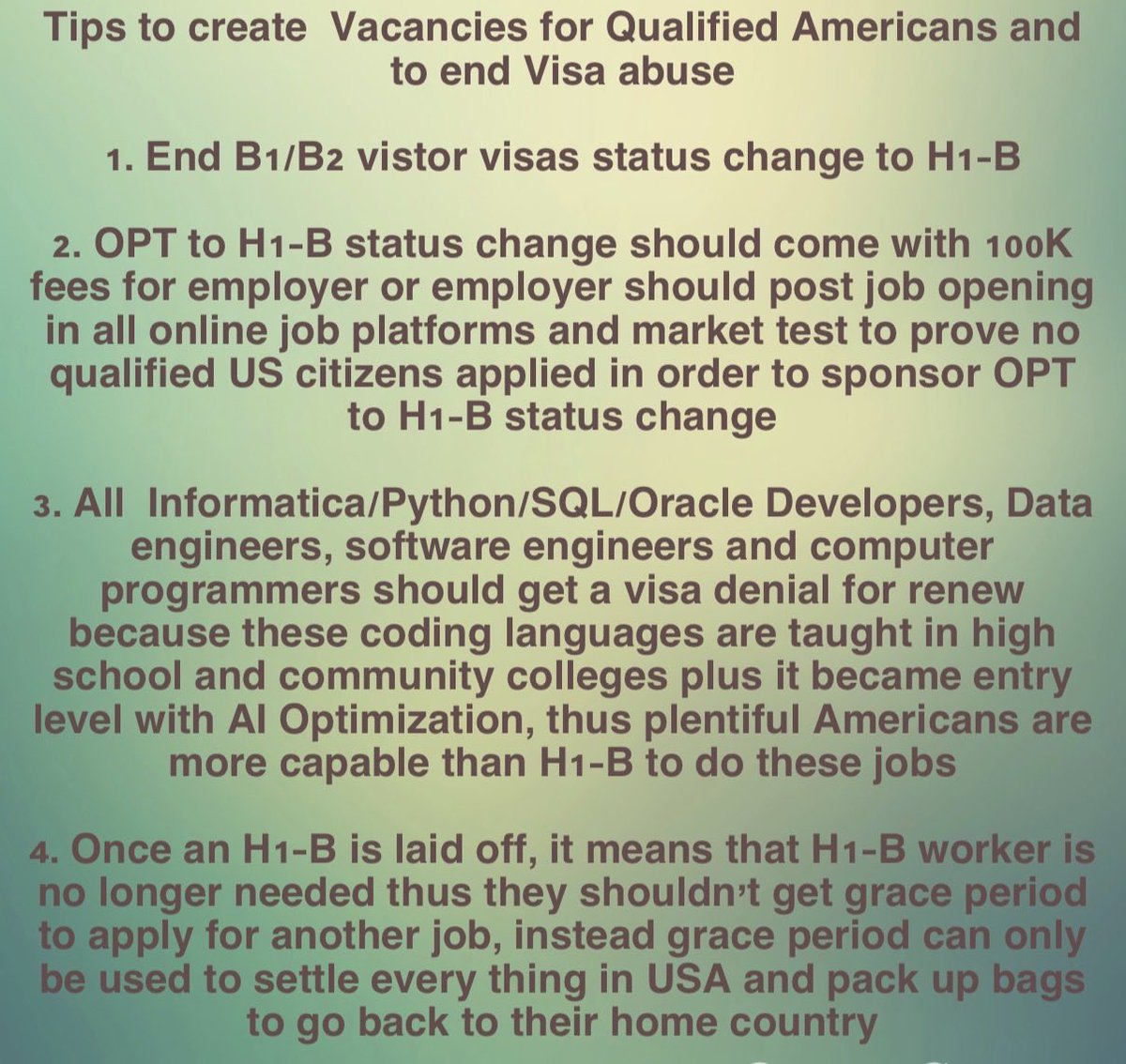 End Work Visa Fraud tweet media