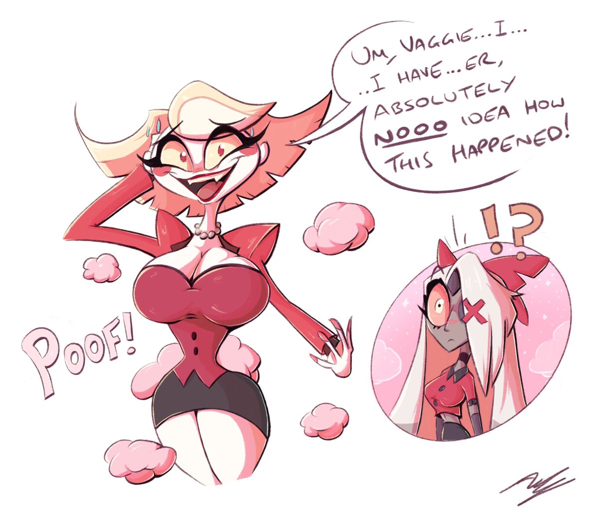 AdamClowery's tweet image. Charlie Killjoy (&amp;amp; Vaggie). 😈😳

I drew this for @SPerezArt’s DTIYS fusion challenge. Definitely was a lot of fun working on this. 😊

#HazbinHotel #HazbinHotelFanart #CharlieMorningstar #KatieKilljoy #Vaggie #Artwork #Drawing