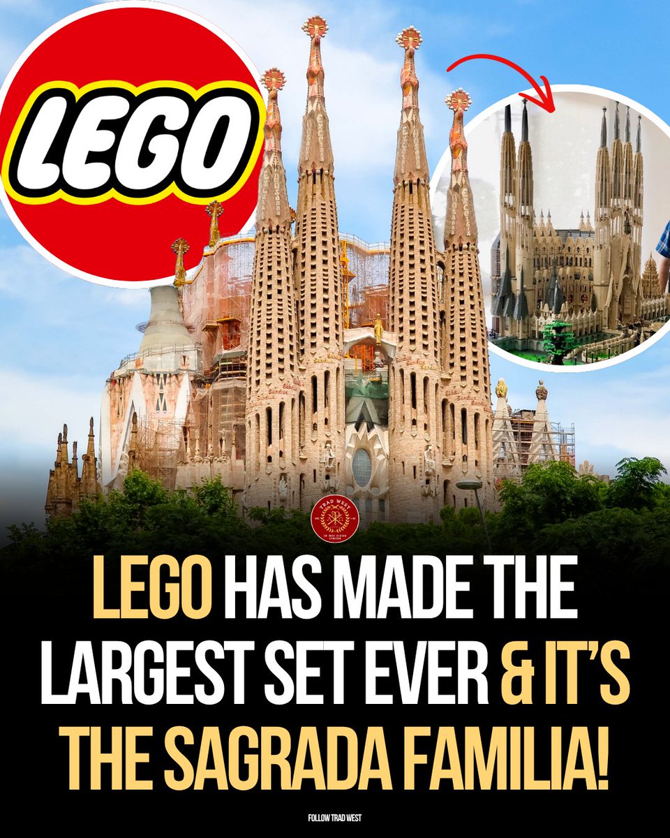 Lego has made the largest set ever &amp; it’s a Catholic Basilica (minor basilica) the Sagrada Familia!

Launching July 1st for $600 USD, the LEGO Architecture Sagrada Família will become the largest LEGO set by piece count at 12,060 pieces. 

The set honors the famous Barcelona