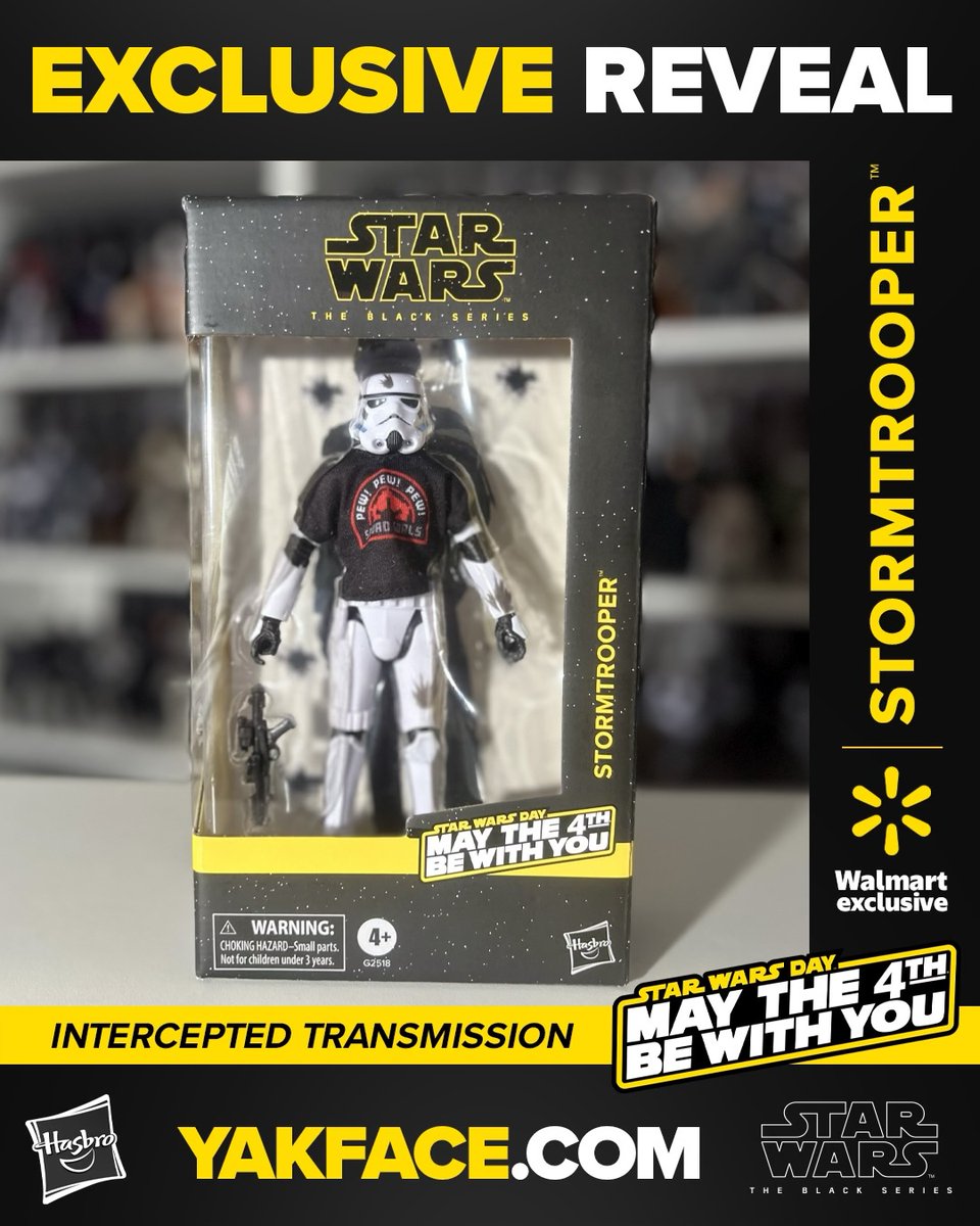 HeroesToys's tweet image. Yakface.com for the WIN!!
This Walmart exclusive figure features blaster damage, a removable soft goods “Pew! Pew! Pew! Squad Goals” graphic tee with the “May the 4th Be With You” logo on the back.  Price for this figure was $27.97
#StarWarsDay #StarWarsBlackSeries