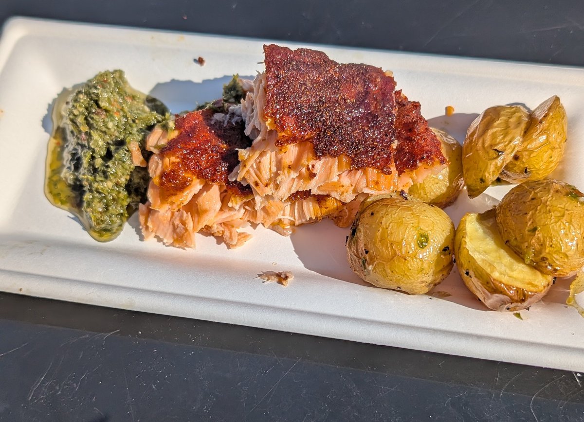 The best item I've had at any food festival has to be the fire salmon <a href="/UniversalORL/">Universal Orlando Resort</a> #UniversalMardigras