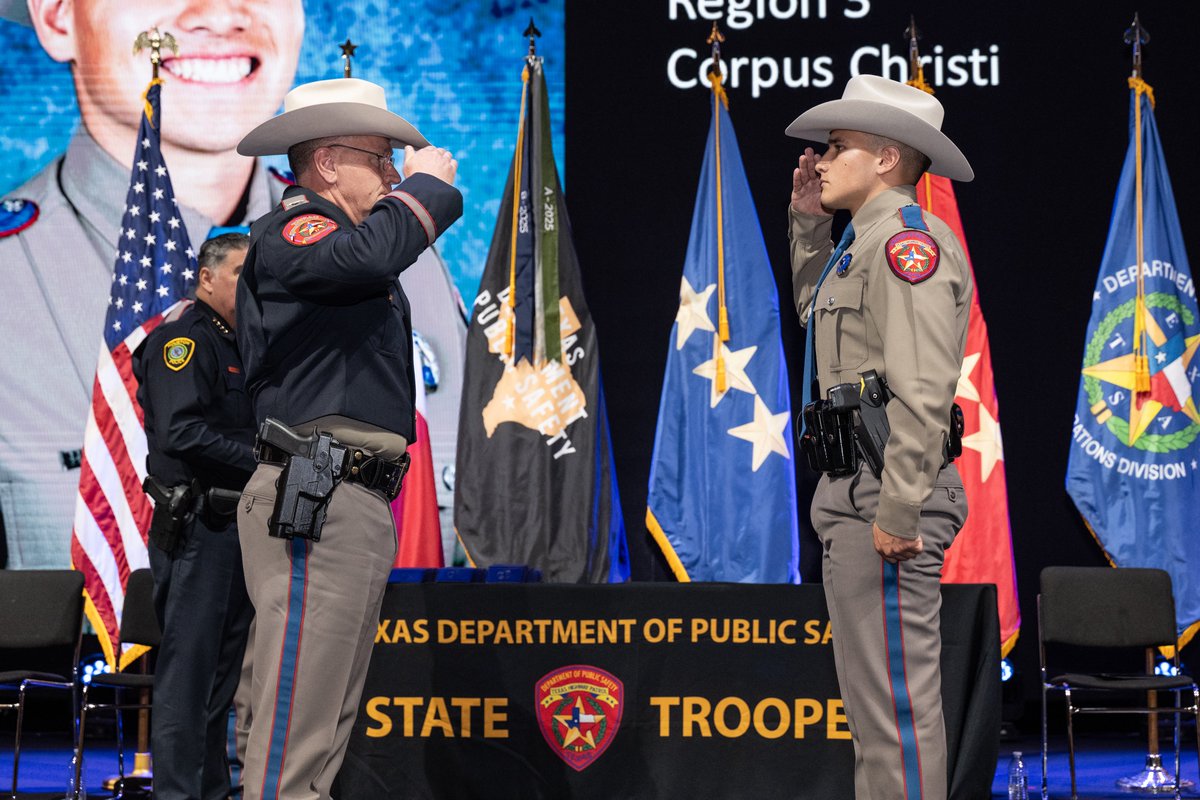 TxDPS's tweet photo. Today was a special day for the Texas Department of Public Safety (DPS), as Recruit Class C-2025 graduated from the DPS Training Academy after 30 weeks of hard work that tested these men and women mentally and physically. This morning, friends, family and fellow law enforcement had a chance to celebrate the achievements of these 122 new Texas Highway Patrol Troopers and officially welcome them to DPS. 

Read more about their journey and the celebration, here: https://t.co/J7ueUCHiKF.