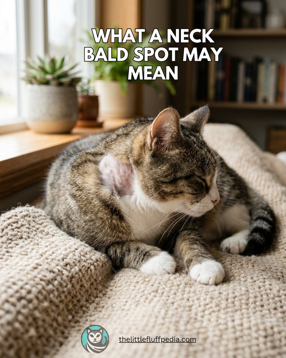 Fluff_Pedia's tweet photo. A bald spot on a cat’s neck can be more than “just shedding.”
Our guide covers possible causes, treatment paths, and signs cat owners shouldn’t ignore.
https://t.co/g1EGgTuImg https://t.co/DmuNFQF8Pq