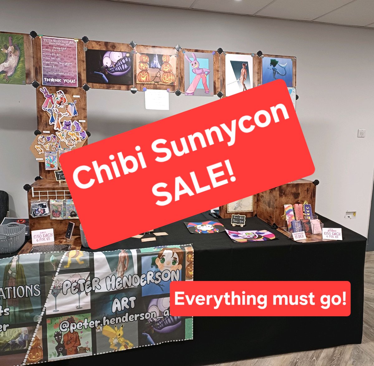 Peter_H_Art's tweet photo. Late post and massively last minute but I'll be at Chibi Sunny tomorrow and am having a huge sale to get rid of everything I can for new stock
#sunnycon #ChibiSunny #Convention #animeconvention #artist #arttable #artsale https://t.co/5SrMHIUks2