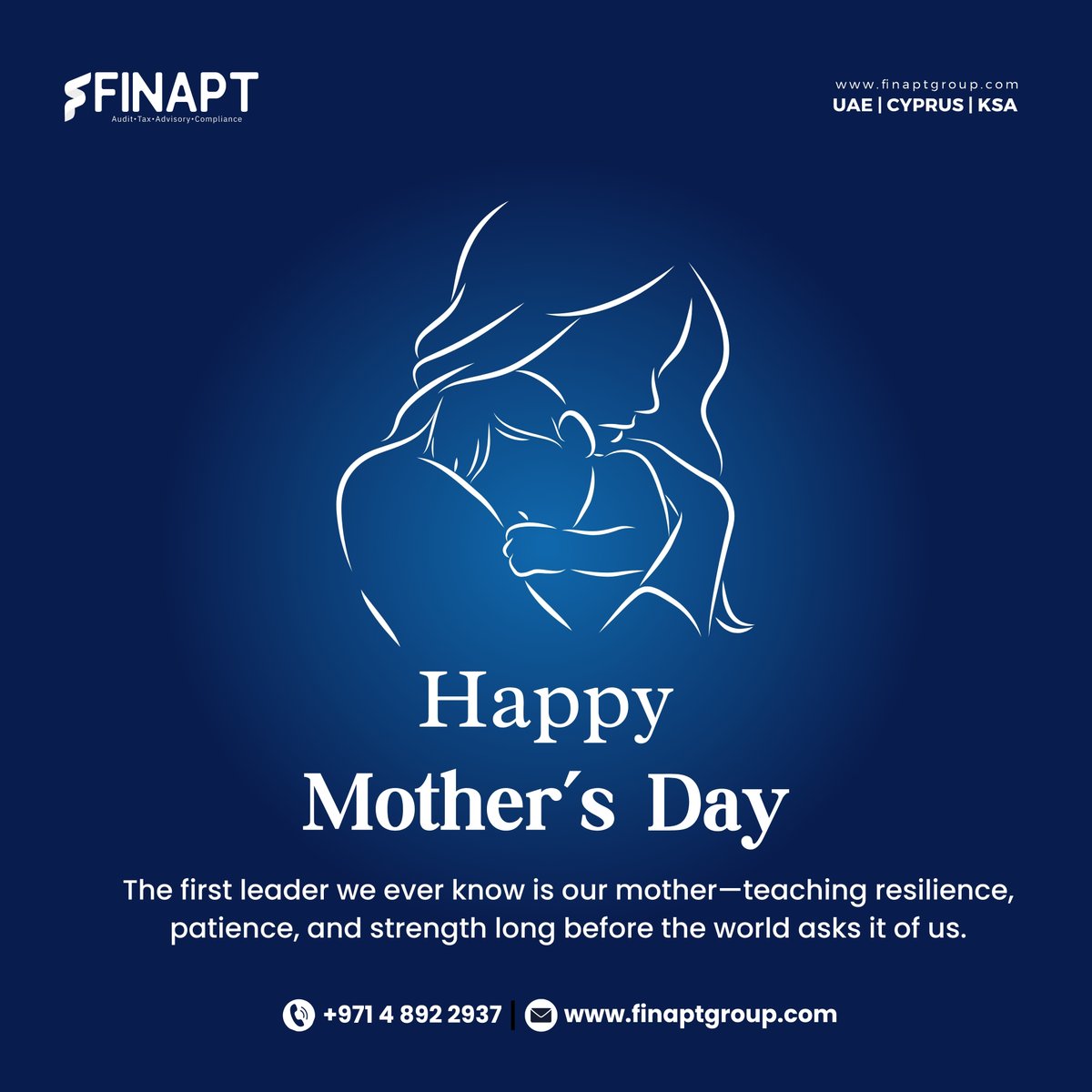 FinAptGroup's tweet photo. To all the incredible mothers, thank you for shaping stronger families, stronger communities, and a better future.

Today, we celebrate you.

#MothersDay #UAE #Leadership #Inspiration #WomenInBusiness #Gratitude #FinApt https://t.co/UniWGXsIoa