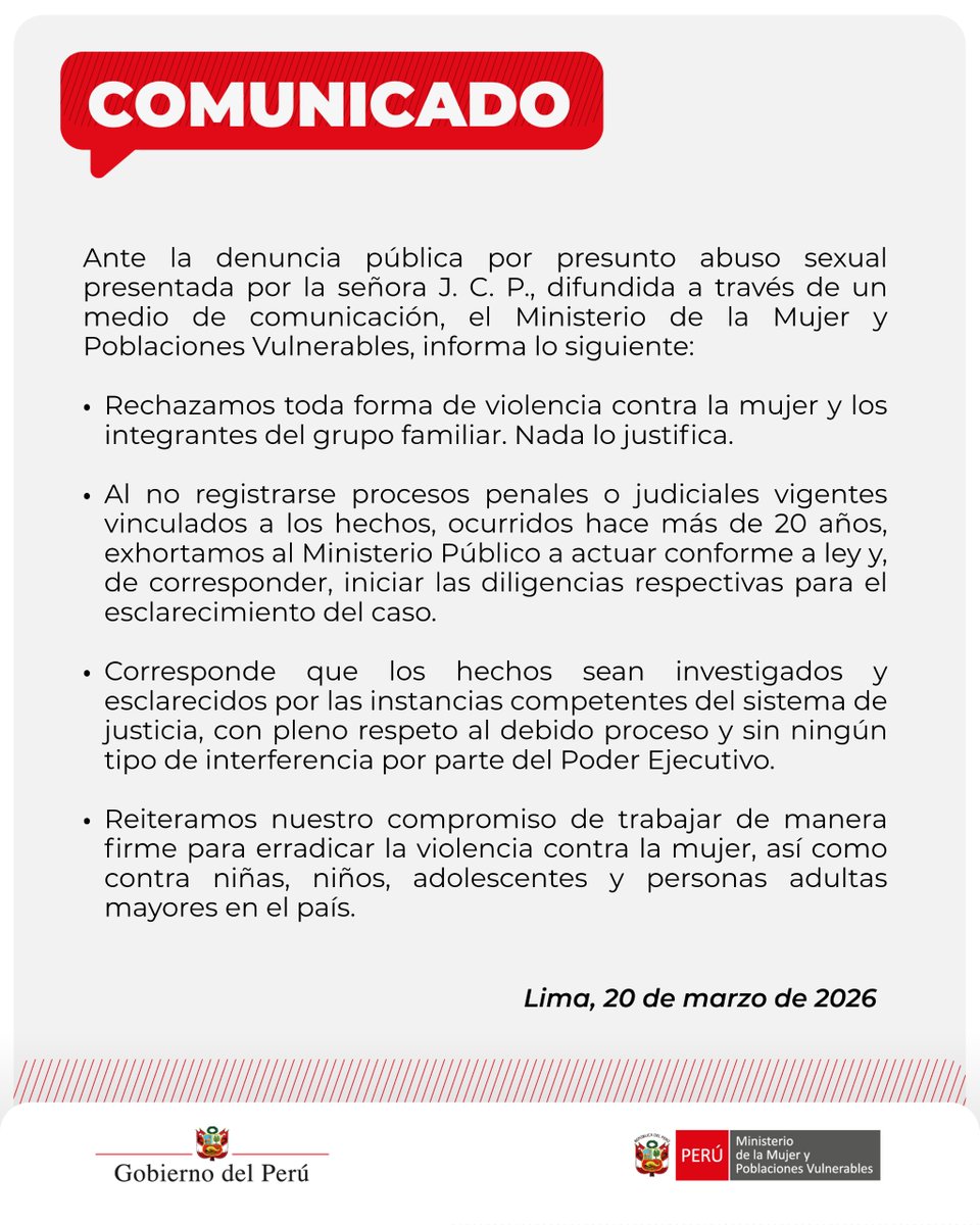 Ministerio de la Mujer y Poblaciones Vulnerables tweet media