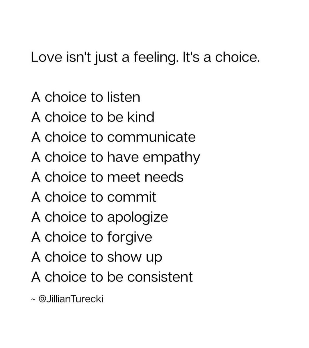 Love isn't just a feeling. It's a choice.