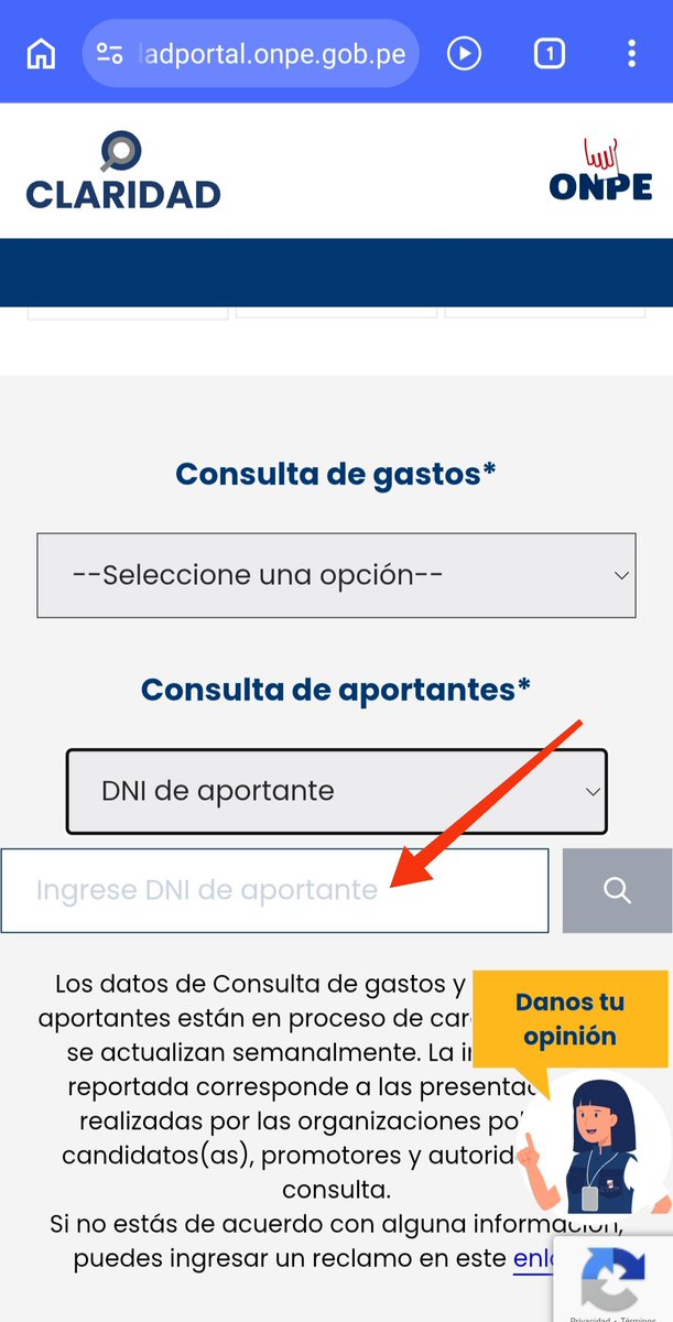 Sugiero consultar el portal Claridad claridadportal.onpe.gob.pe para verificar si algún partido te ha incluido como aportante de dinero para su campaña electoral. Suficiente con el número de DNI para indagar y evitar sorpresas, como el de las afiliaciones sin consentimiento.
#EG2026