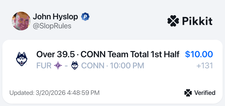 sloprules's tweet photo. One Bet - Every Game - Day 2 - Fourth Window

Day 1: 8-8 (+$4.82)

Feels easy. https://t.co/YuTNo74fSe