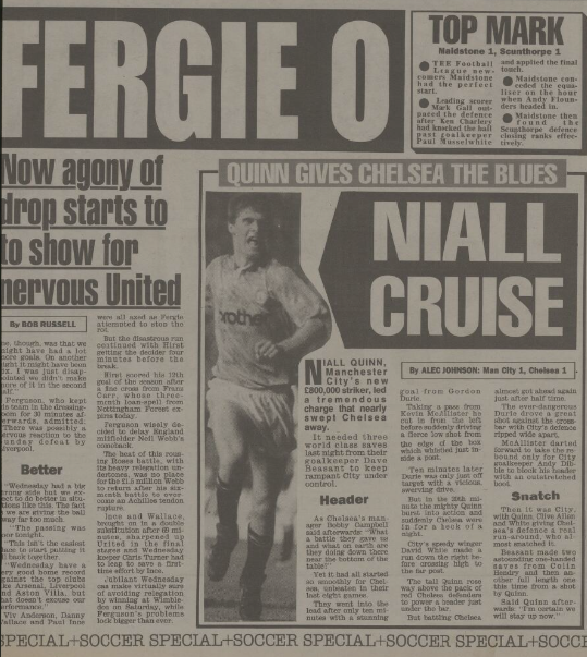 Dunsbyowl's tweet photo. #OnThisDay in 1990 @BigRonAtkinson had a satisfying 1-0 win over Fergie's relegation threatened
@ManUtd (not for the last time๐คฃ) as a goal by "Destroyer" David Hirst secured the victory for 14th placed #swfc in front of 33,260 #sheffielddouble https://t.co/nI01PD7JTA