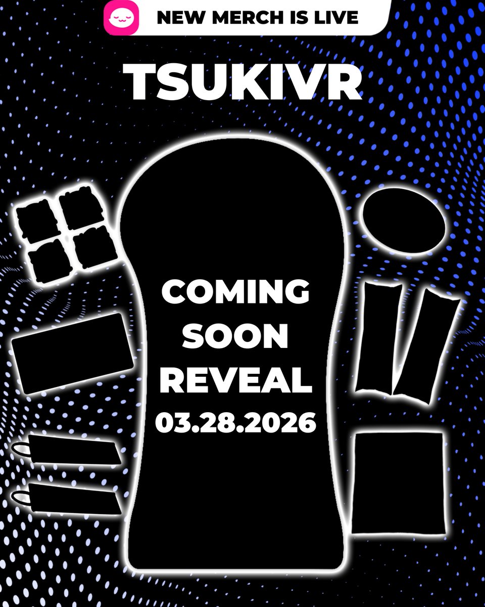 tsukivr_'s tweet photo. HERE IT IS AT LAST! ✨
THE NEW TSUKI MERCH DROP IS FINALLY READY AND WILL BE RELEASED ON 03.28.2026 🖤
IT WILL BE AVAILABLE ON UWU MARKET AT 7PM 🇲🇽 WITH WORLDWIDE SHIPPING 🌎
I HOPE YOU LOVE IT AND CAN GET YOUR OWN TSUKI MERCH HEHEHE 💕
#tsukivr #merch #uwumarket https://t.co/0jq4ybtEbs