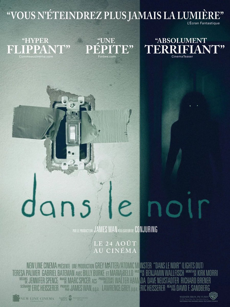 horrorcityfilms's tweet image. 🩸🩸🩸🩸🩸🩸
📼 Dans le noir                    
📆 2016 
⏱️ 1h21 
💀 David F. Sandberg      
🩸🩸🩸🩸🩸🩸

#filmhorreur #DansLeNoir #LightsOut   

🎥⬇️⬇️⬇️