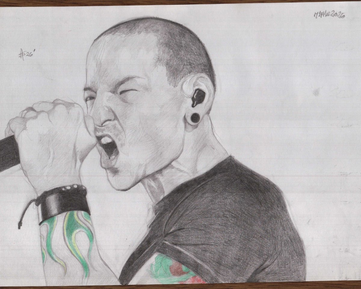 SaMaAg_tw's tweet photo. Happy birthday Chester Bennington(2026)!!!🥳🎂🎤 #ChesterBennington #LinkinPark #NuMetal #Rock #FanArt #TraditionalArt https://t.co/qniC9Qkn5o