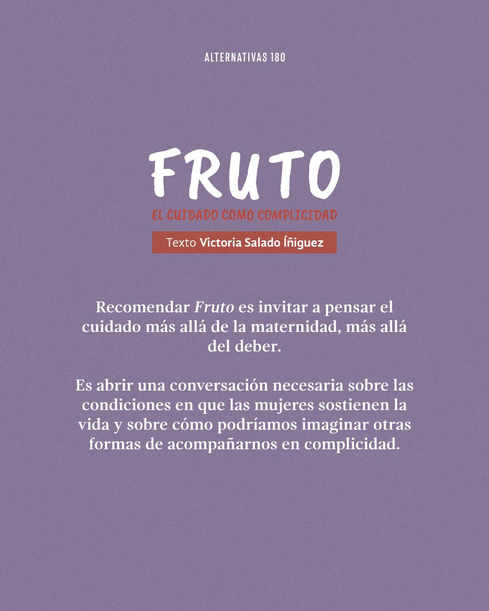 LeoAlternativas's tweet photo. 📖 Una lectura recomendada para tu fin de semana:  🍎 𝘍𝘳𝘶𝘵𝘰 de Daniela Rea Gómez (@danielarea). Lee esta edición de 𝗘𝗻𝘁𝗿𝗲 𝗹𝗶́𝗻𝗲𝗮𝘀  acá. 📲 https://t.co/SCiWIMa081 https://t.co/CYJMZMoiat
