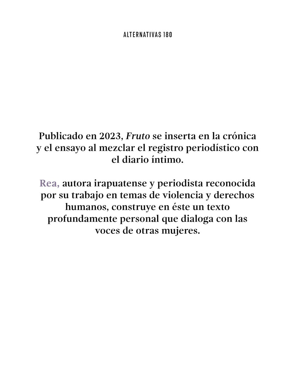 LeoAlternativas's tweet photo. 📖 Una lectura recomendada para tu fin de semana:  🍎 𝘍𝘳𝘶𝘵𝘰 de Daniela Rea Gómez (@danielarea). Lee esta edición de 𝗘𝗻𝘁𝗿𝗲 𝗹𝗶́𝗻𝗲𝗮𝘀  acá. 📲 https://t.co/SCiWIMa081 https://t.co/CYJMZMoiat